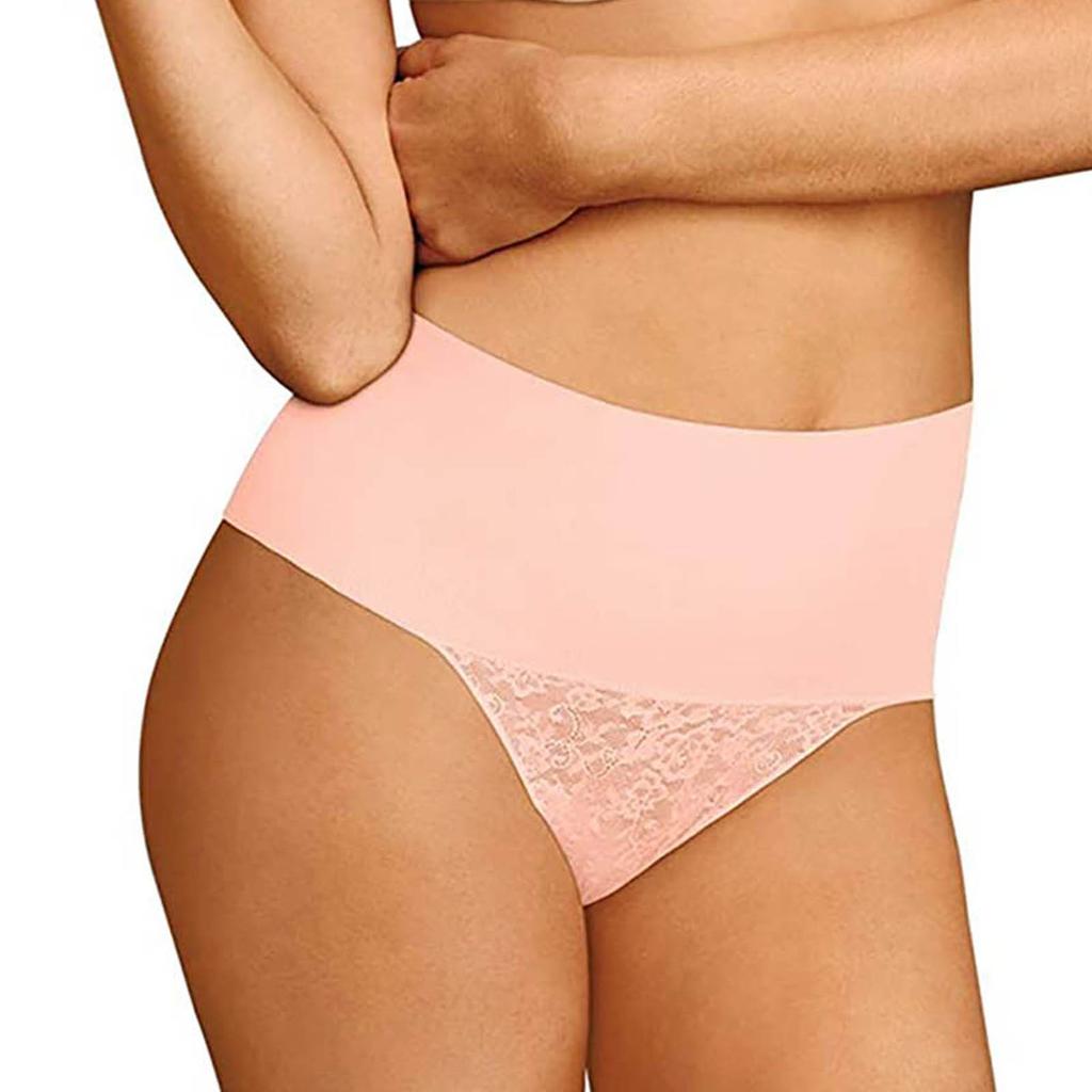 Women's Tame Your Tummy Shaping Lace Thong With Cool Comfort High Waist Panties