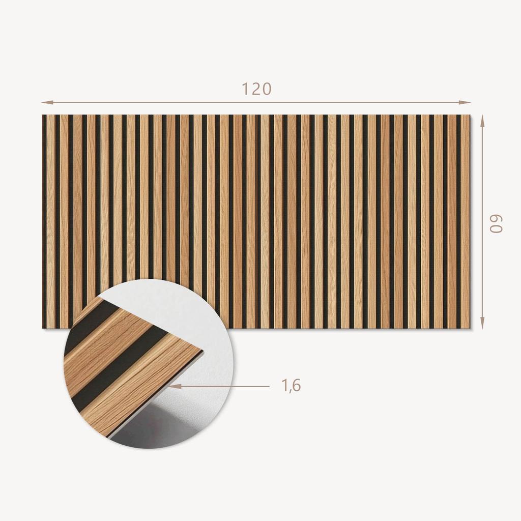 Printed Vinyl Wall Panel for Dining Room 120x60 Cm Board with Vertical Patterns