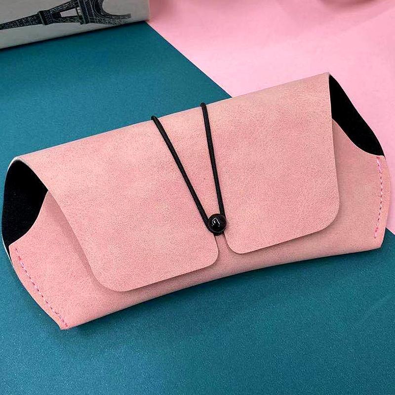 Fashion Simple Glasses Case Sunglasses Case Portable Anti-Pressure and Anti-Drop Soft Bag Leather Storage and Protection Case
