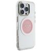 Guess Iml Metal Colored Circle Case Classic Logo Magsafe For iPhone 16 Pro Pink