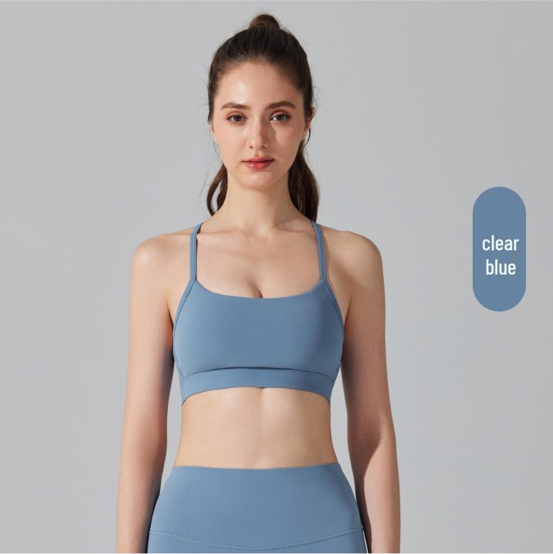 

Женский спортивный бюстгальтер с высокой степенью поддержки и воздухопроницаемостью - Ощущение обнаженности, Удобный, Красивая спина, Идеально подходит для йоги и фитнеса Medium синий/лазурь