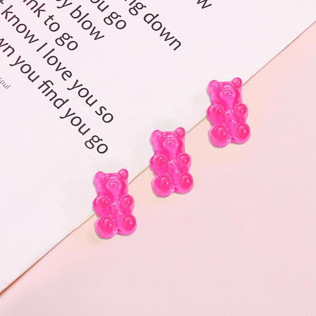 Candy Color Resin Bear DIY Jewelry Accessories: Bracelet, Earring, Keychain Pendants