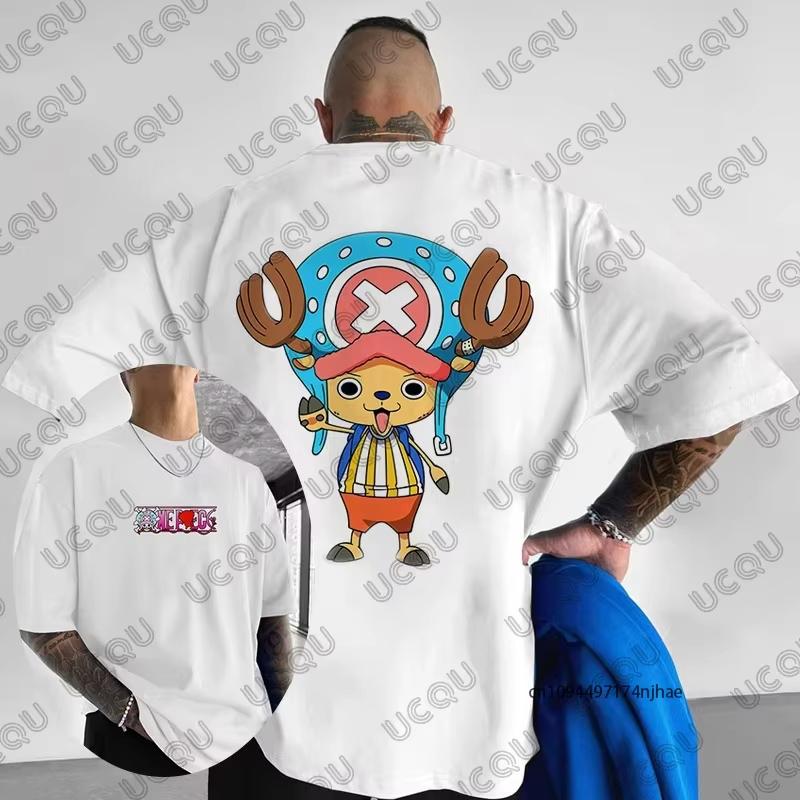 One Piece Luffy Zoro Anime Graphic Print Men's Cotton T-shirt Summer Short Sleeve Tees Clothes Casual Oversized Tops