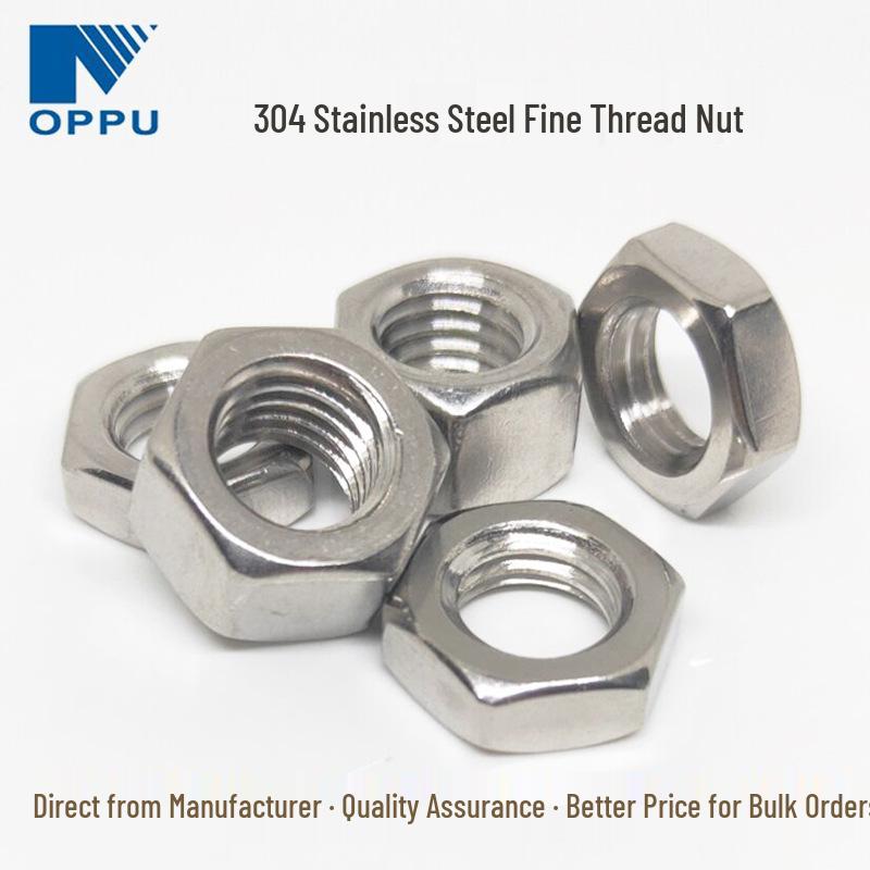304 Stainless Steel Fine Thread Hexagon Thin Nut