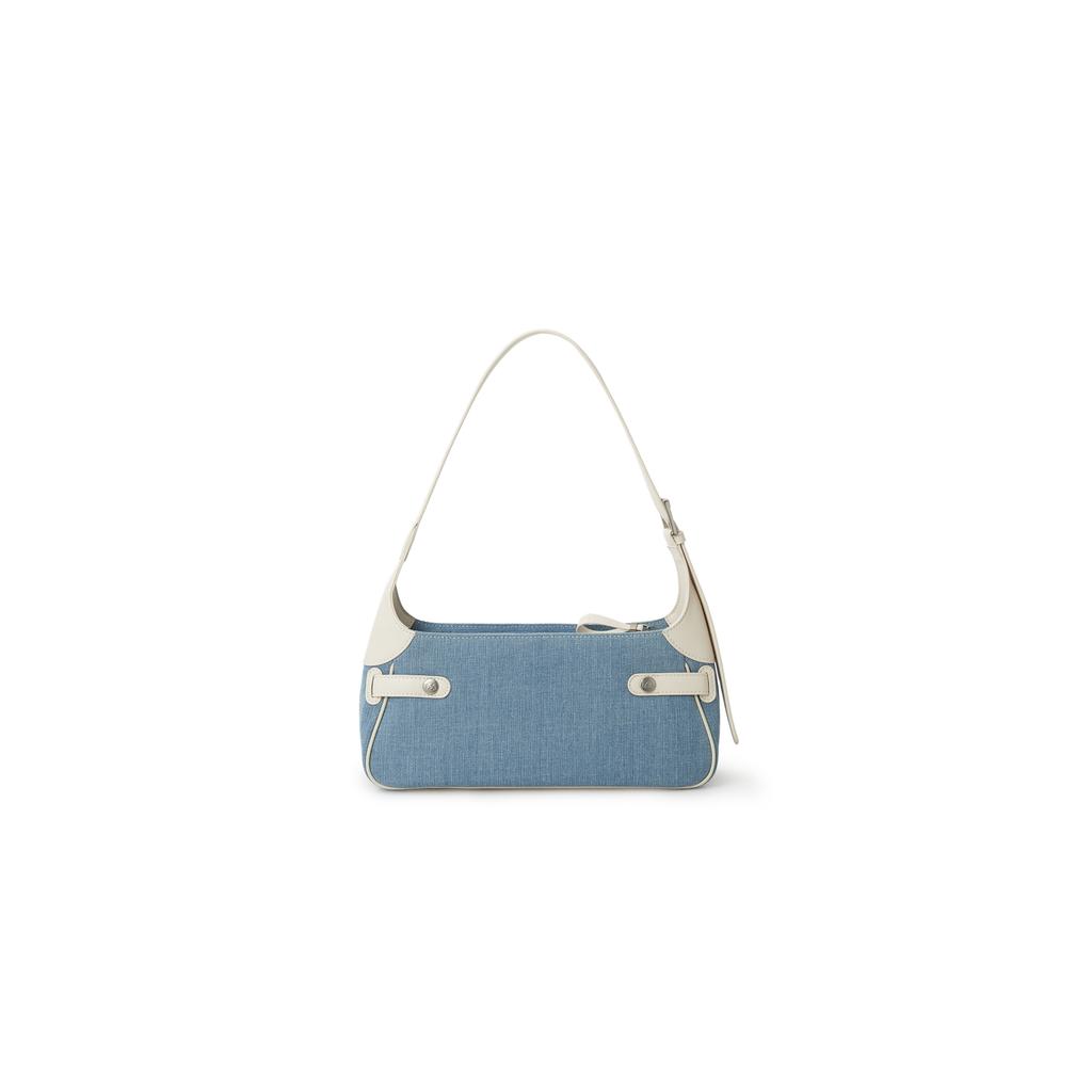 New Lee Fabric Shoulder Bag, Underarm Handbag Regular Women's Dark Blue & Brown/Light Blue & White LE250249M