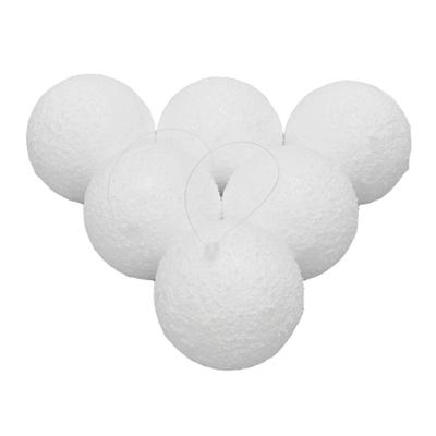 6PCS 3.94in Xmas Tree Ball Ornaments Foam Snowy Ball Ornaments Hanging Decorations for Xmas Wedding