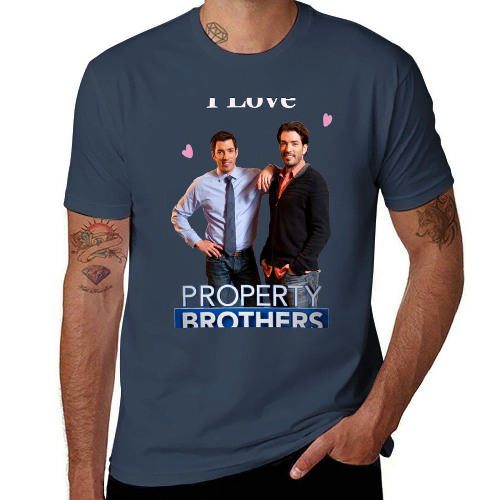 Я люблю Property Brother Футболка мужские футболки с принтом мужчина футболки высокое качество люксовый бренд Футболка S