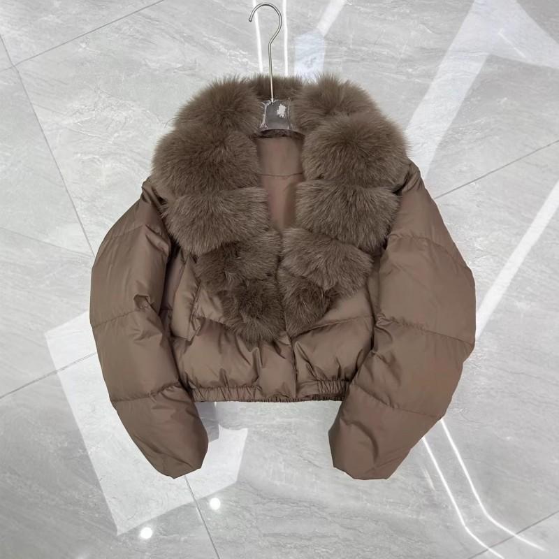 Womens Short Puffer Coat 2026 Winter Warm Oversized Cotton-Padded Jacket With Detachable Faux Fur Collar