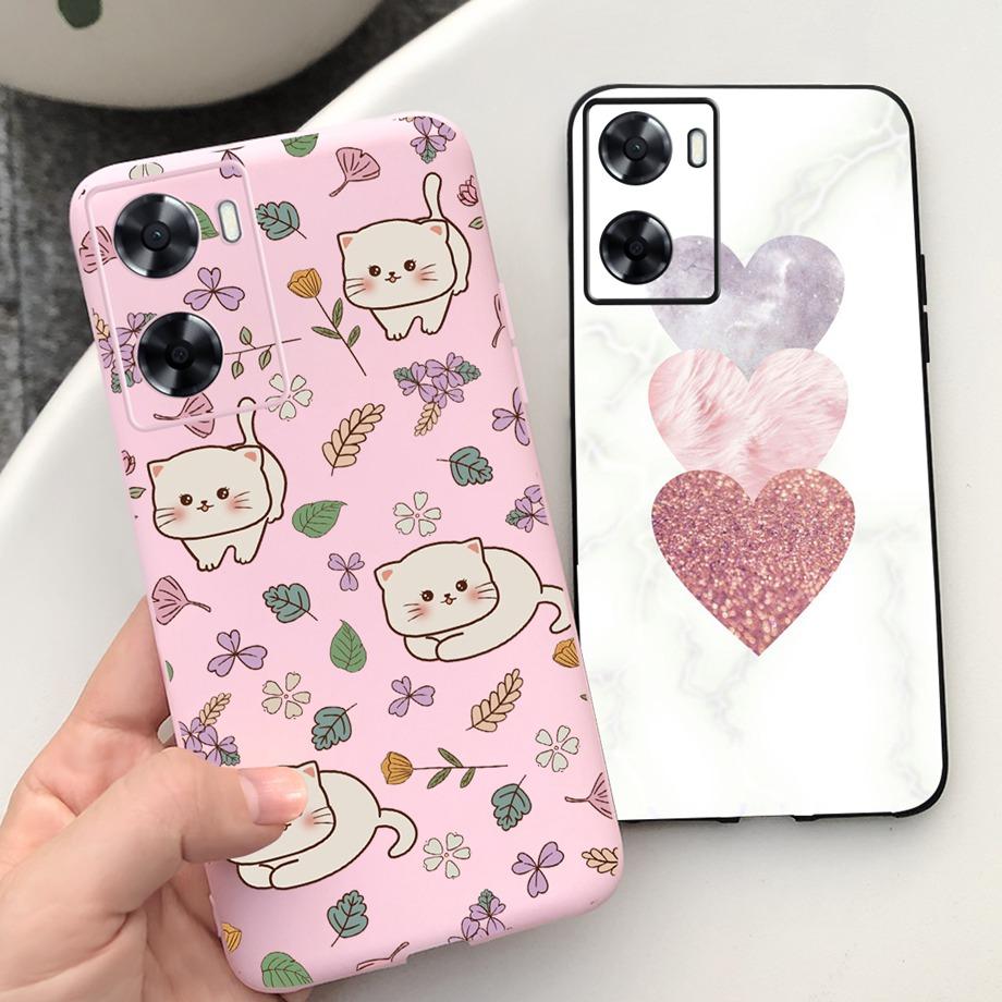 For OPPO A57 4G CPH2387 Case For OPPO A77 5G CPH2339 Soft Silicone Flower Phone Cover For OPPO A77S A57S A57e 2022 Funda TPU Bag