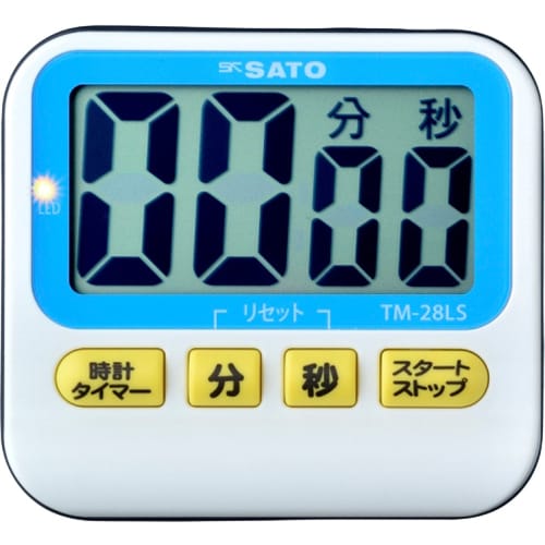 Sato Measuring Instruments (SATO) Timer with Magnet, Clock Function, Sound and Light Notifications, TM-28LS 1711-02
