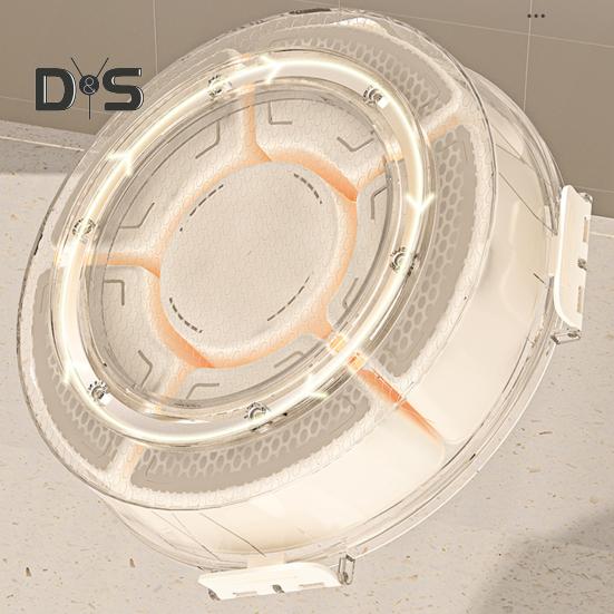 Fruit Plate Snack Spinner Divided Serving Tray with Lid Handle Food Platter for Charcuterie Veggie Travel Picnic Snack Organizer