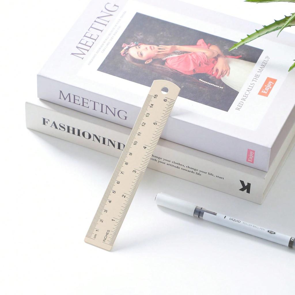 1PC 15cm Macaron Aluminum Alloy Ruler Metal Straight Measuring Drawing Tool for School Office