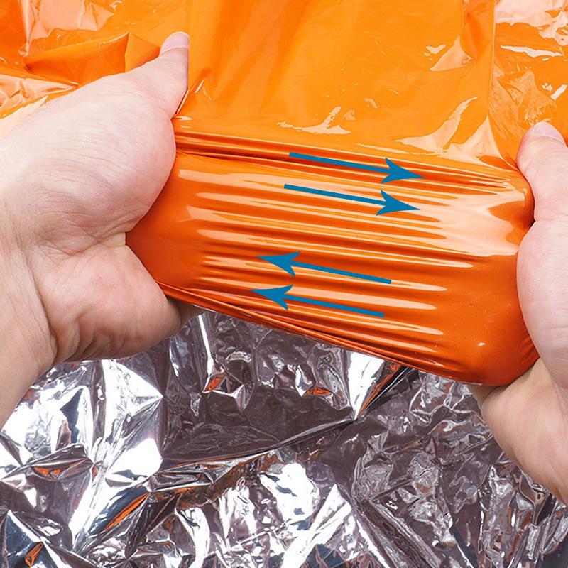 Grenzüberschreitender Outdoor-Notfall-Schlafsack: PE-Aluminiumfolienzelt mit Aufbewahrungstasche für Wärme und Schutz
