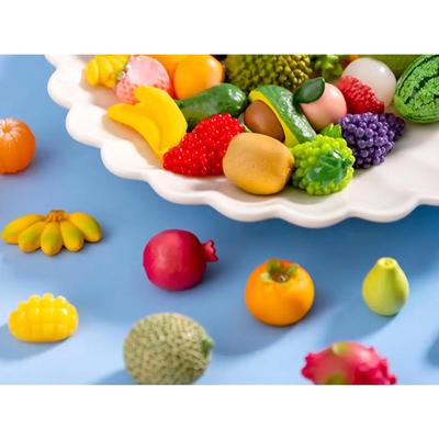 100pcs 3D Resin Kawaii Simulation Fruit Pineapple Banana Strawberry Cabochon DIY Charms Dollhouse Accessories