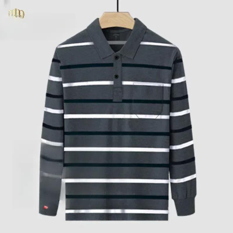 Pánské oblečení Jaro Podzim Límec s klopami Dlouhý rukáv Pruhované Knoflíky Kontrastní barva Tričko Formální Ležérní Módní topy