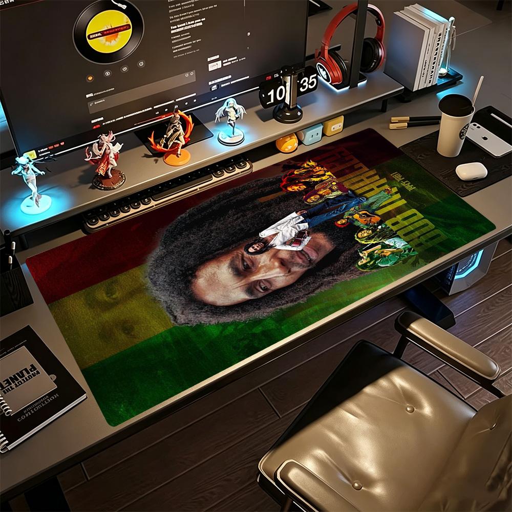 Bob Marley Large Mouse Pad Gaming Laptop Mouse Pad Ultra-Long Desk Mat Non-Slip Rubber Bottom Perfect for Office Desktop Supplies School Home