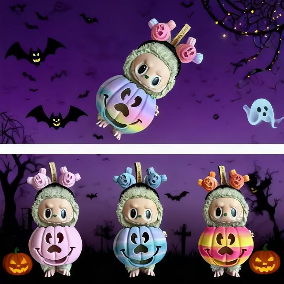 Clothes for Labubu Halloween Gradient Colorful Pumpkin Outfit Set for Generation Figure Collectible Decor Labubu Cosplay