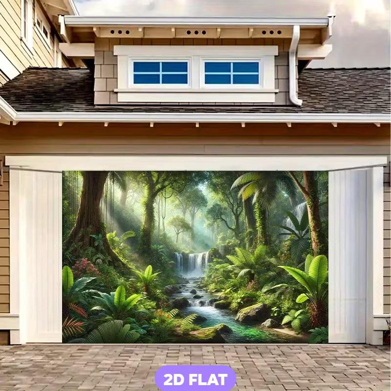 2D Rainforest Waterfall Backdrop for Safari & Jungle Themed Party Decoration