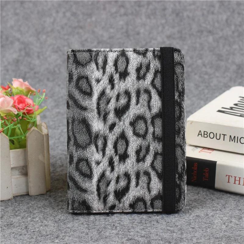Fashion Leopard Print Passport Holder with Bandage Passport Covers Built-in RFID Shielding Passport Holders Travel Accessories