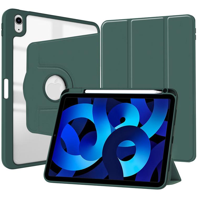 Compatible with iPad Pro 11 Ipad Air 10th Tri-fold Acrylic Pen Slot Tablet Case iPad 12.9 Rotating Flip Cover Protective Case