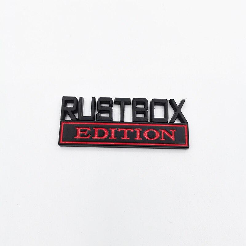 1Pc 3D Metal Rustbox Edition Logo Car Side Fender Rear Trunk Emblem Badge Sticker Decal