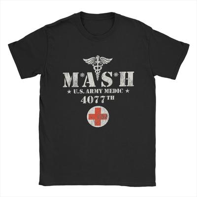 2025 Novedad Mash 4077 Serie de TV Camiseta Hombre Mujer Algodón Camiseta Manga Corta Camiseta Ropa Tops de Verano Streetwear Oversize