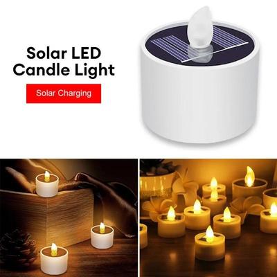 1/3/5 Stück Weihnachten Solarleuchten LED Kerze Flammenlose Lampe Wasserdichtes Solar Teelicht Wiederaufladbare Gartenkerzenlichter für Party Heimdeko
