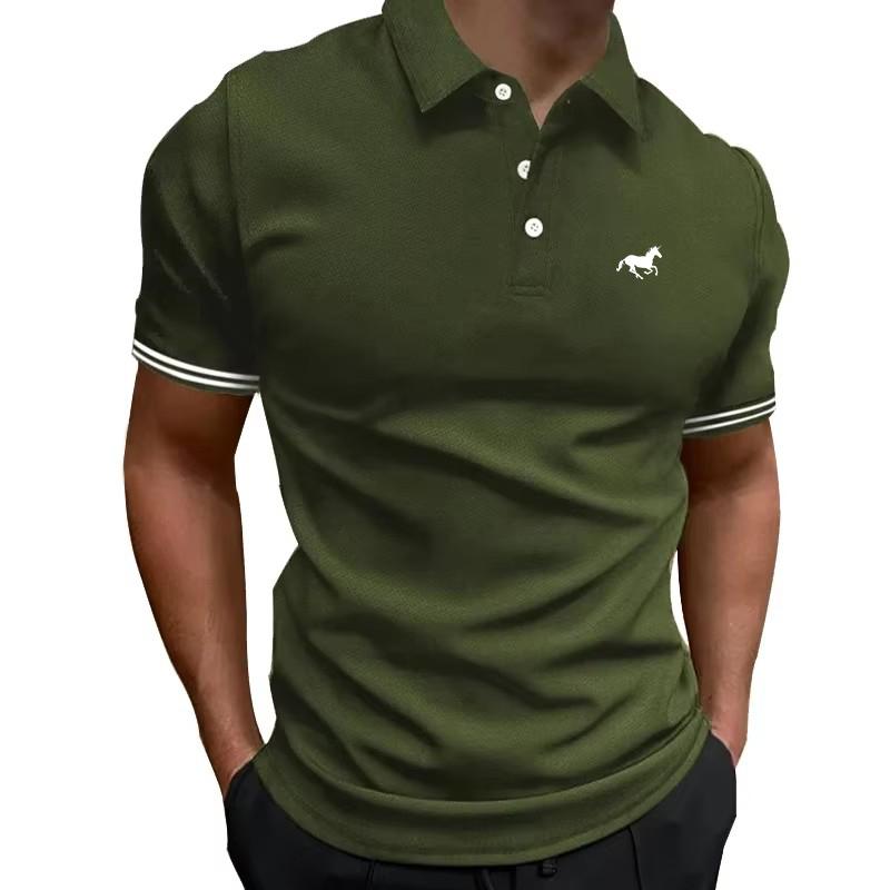 2025 Men's Fashion Short Sleeved Polo Shirt Comfortable Outdoor Wearing Popular In Europe and America Summer