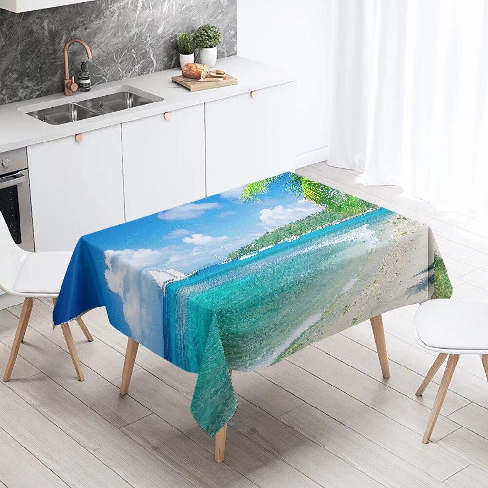 

Скатерть с природным пейзажем озера и принтом на открытом воздухе, пикнике, кемпинге, устойчивая к пятнам, водонепроницаемая, украшение для дома 85x85cm