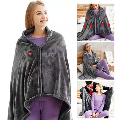 USB Charging Electric Heated Throw 3 Heating Level Heated Shawl Throw Blanket Fast Heating 9 Heated Areas for Autumn Winter