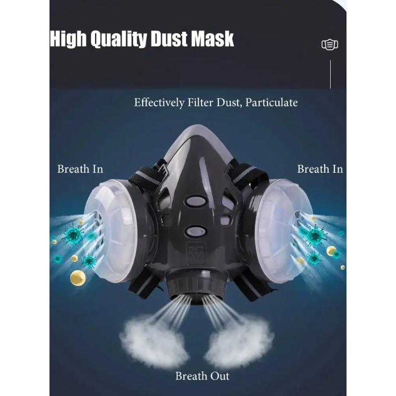New Respirator Reusable Half Face Dust Dual Filter Dust-proof Mask Safety Work Filter For Work Safety Carpenter Daily Protection