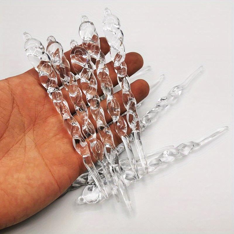 12 ks třpytivých akrylových rampouchů - Všestranné vánoční ozdoby pro sváteční a zimní večírky, Nevyžaduje baterie, Vánoční dekorace