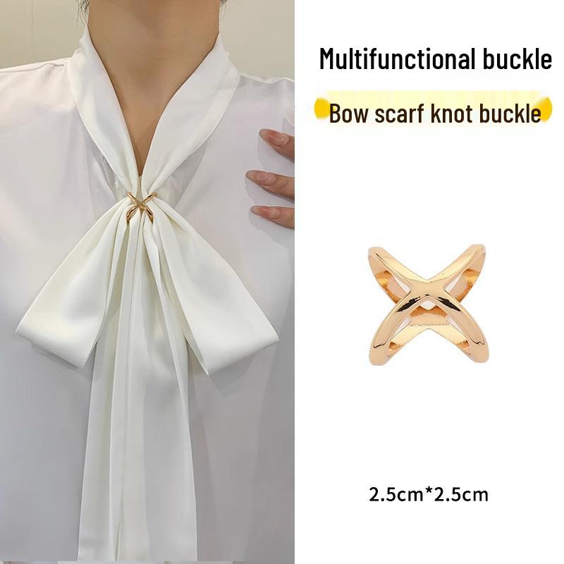 

2023 Многофункциональная клипса для шарфа и пряжка-узел Брошь для рубашек и бантов на талию