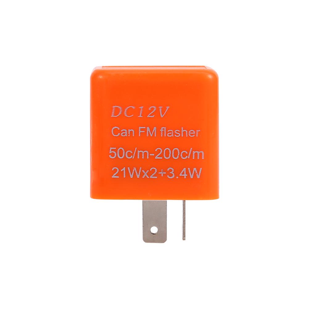 Universal Motorcycle Turn Signal Indicator 2 Pin Speed Adjustable LED Flasher Relay 12V Orange
