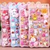 4Pcs Cute Bear Rabbit Cartoon Pp Stickers Happy Decompress Soft Butt Decals Decorative Guitar Phone Kawaii Bubble Sticker Gifts
