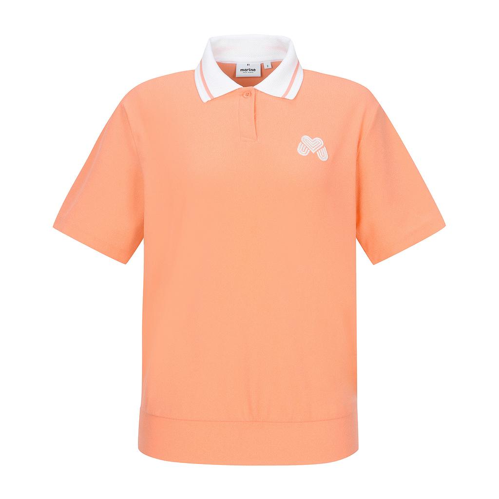 MARTINE GOLF Terry Rhombus Logo T-Shirts_Orange