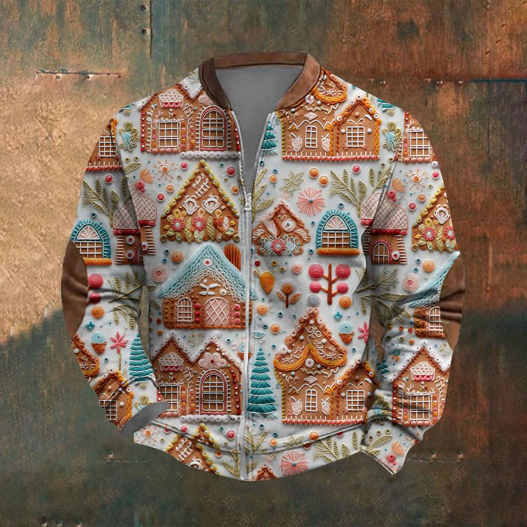 Pánská mikina pro volný čas v retro stylu s otevřeným zipem