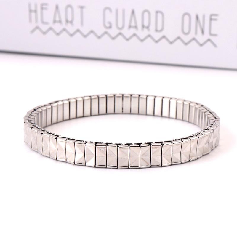 Titanium Steel Personality Jewelry Women 'S Fashion Special Rhombus Bracelet Stainless Steel Bracelet Elastic Bracelet 