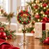 Clear Glass Christmas Wine Glasses Set of 6 with Raised Holiday Artwork and Six Different Scenes for Wine, Cocktails, Cocoa and Seasonal Entertaining