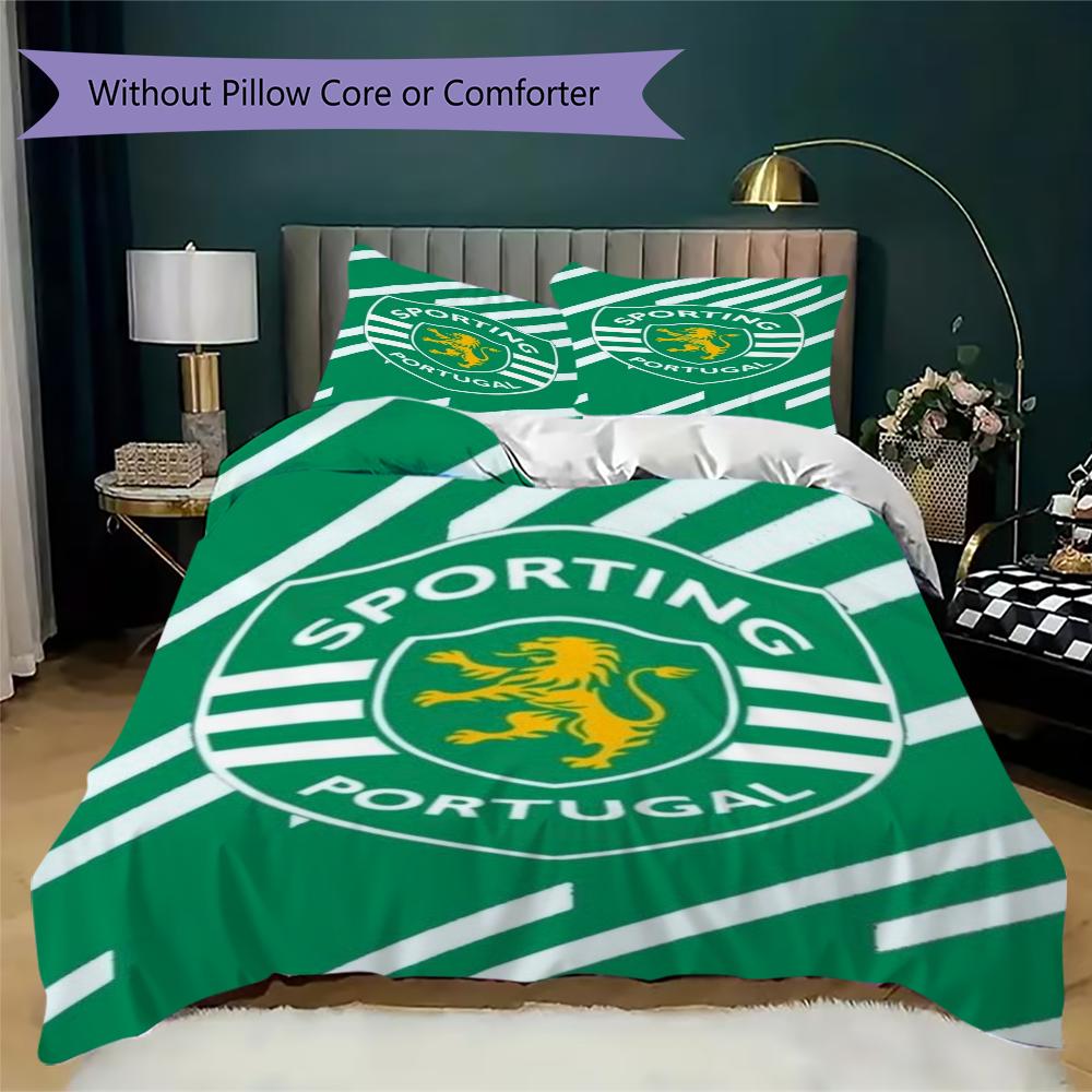 Sporting CP Pattern Bedding,Quilt Set Quilt Cover Pillowcase Home Birthday Gift(1 * duvet cover + 2 * pillowcase, without core)_lx