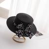 Bowknot Sun Hat Wide Brim Casual Sun Protection Straw Hats Stylish Breathable Panama Hat for Women