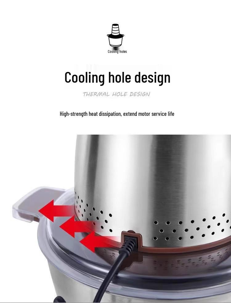 High-Power Multifunctional Food Processor: Electric Mincer & Mixer for Large Capacity