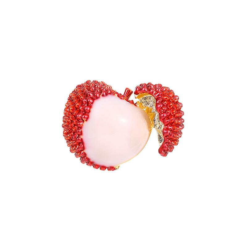 Broche Litchi Charmante: Design de niche mignon, boucle anti-exposition, broche cardigan élégante et unique pour femmes.