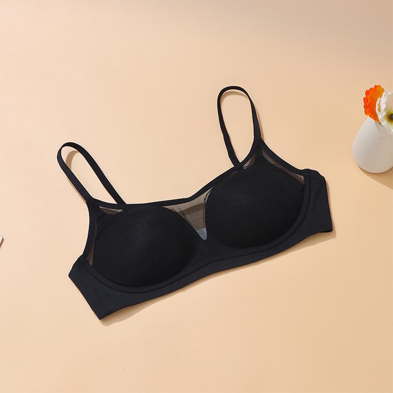 Women's underwire underwear women's small breasts gathered anti-sagging non-marking breathable mesh anti-exposure bra bra