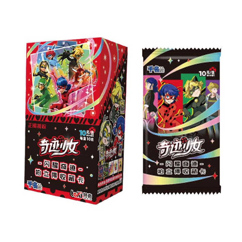 Genuine Miraculous Girl Card Ladybug Reddy Black Cat Roll Anime Hero Card Badge SSP Kids Game Toy Xmas Halloween Birthday Gift