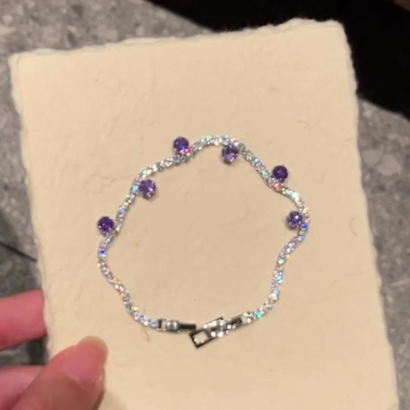 Silver Cz Stone Geometric Jewelry Bracelet For Womens Accessories Gift