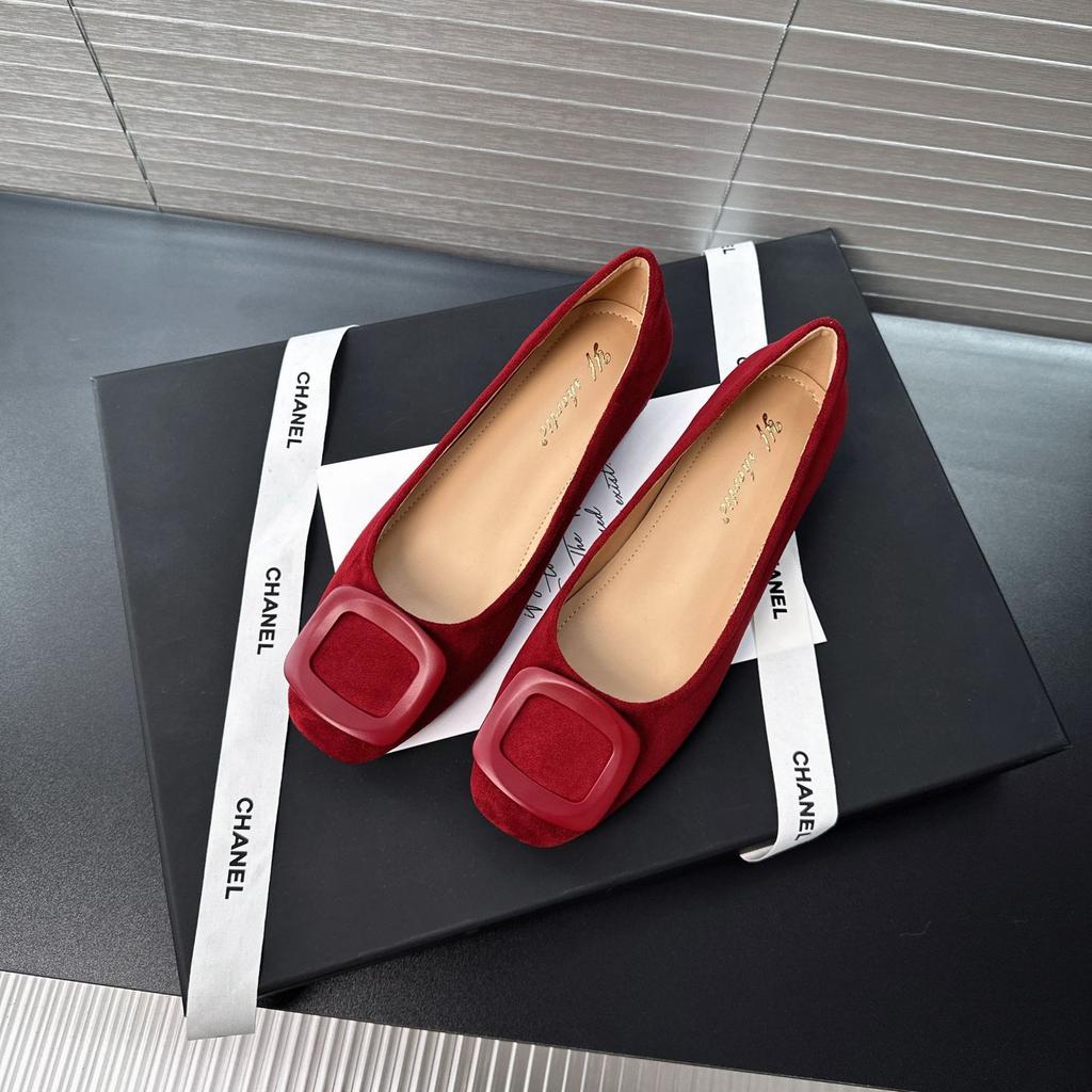 Height increase 5CM square buckle suede soft sole Mary Jane shoes women's 2025 early autumn new retro square head one-pedal single shoes