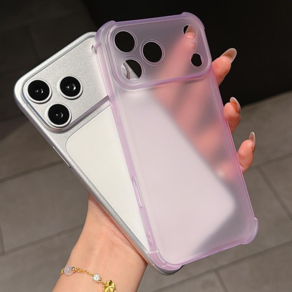 Cute Matte Transparent Phone Case for iPhone 17 Air 14 15 16 11 12 13 Pro Max Plus Shockproof Camera Protector TPU Soft Cover