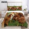 Chicken Duvet Cover Set Cool Animal Pattern Comforter Cover Funny Chicken Pattern Bedding Set Microfiber Wildlife Quilt Cover