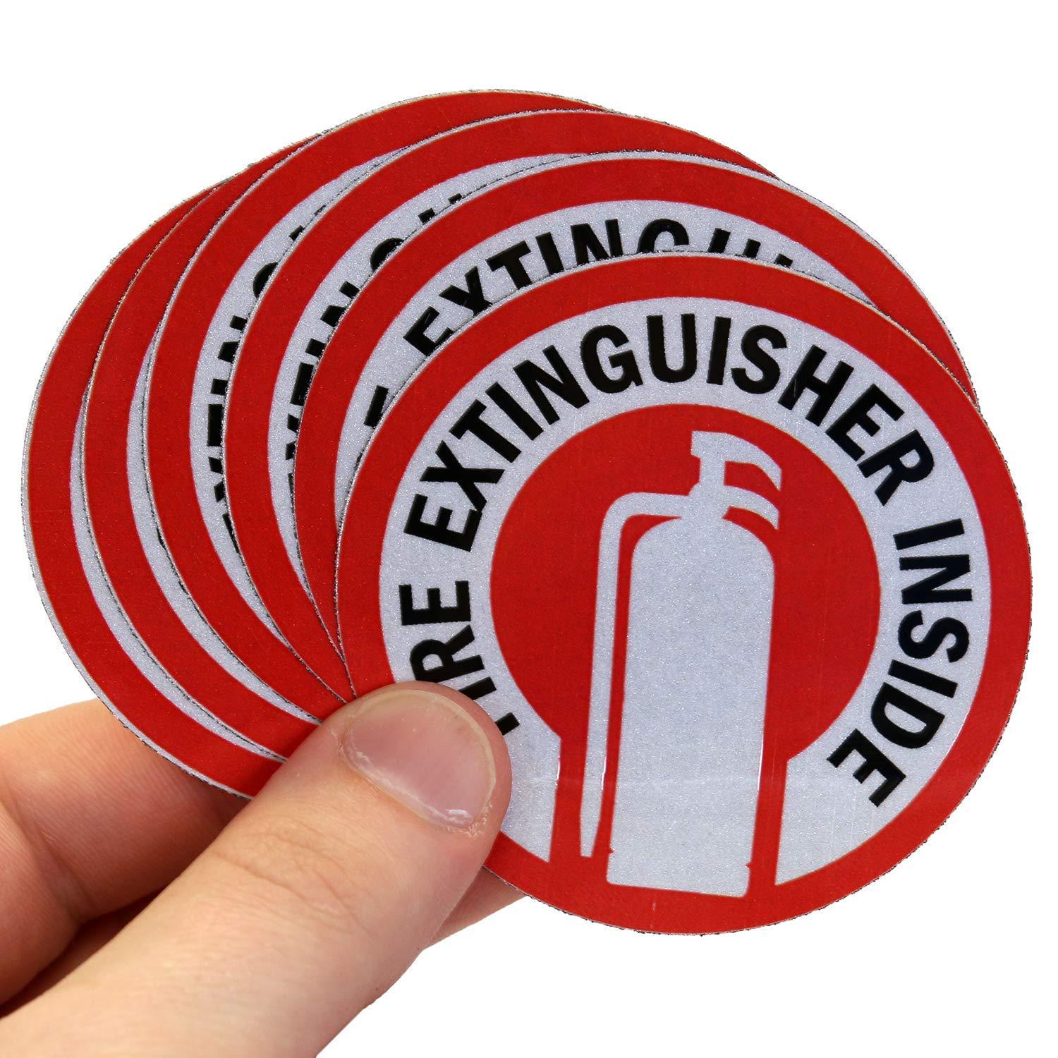 

Fire Extinguisher Label Stickers, 2.75-Inch, 6-Pack for Cars